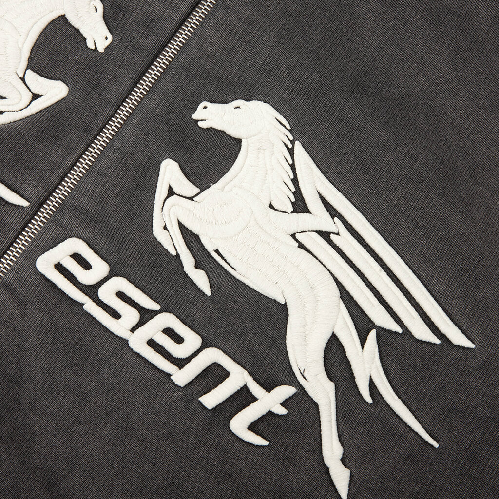 Pegasus Zip Through Hoodie Vintage Grey