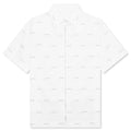 Zipped Boxy Fit Shirt White