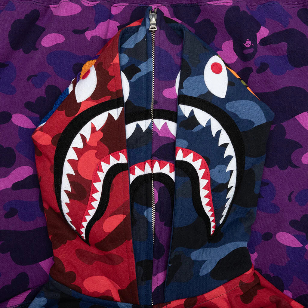 Crazy Shark Wide Fit Full Zip Double Hoodie Multi