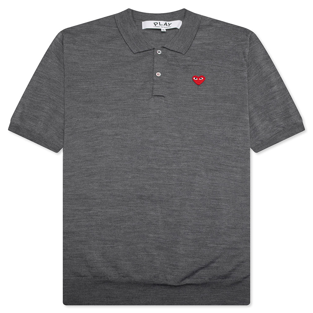 Red Emblem S S Polo Neck Grey