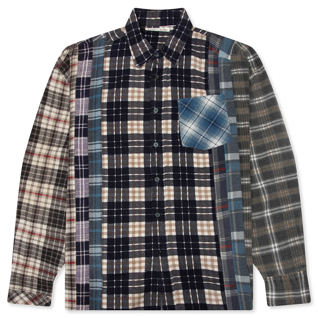 7 Cuts Wide Flannel Shirt Assorted