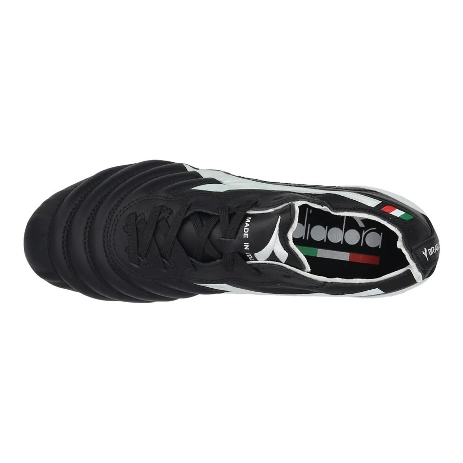 Diadora Brasil Elite 2 Teach Italia LPX FG Firm Ground Soccer Cleats Black White
