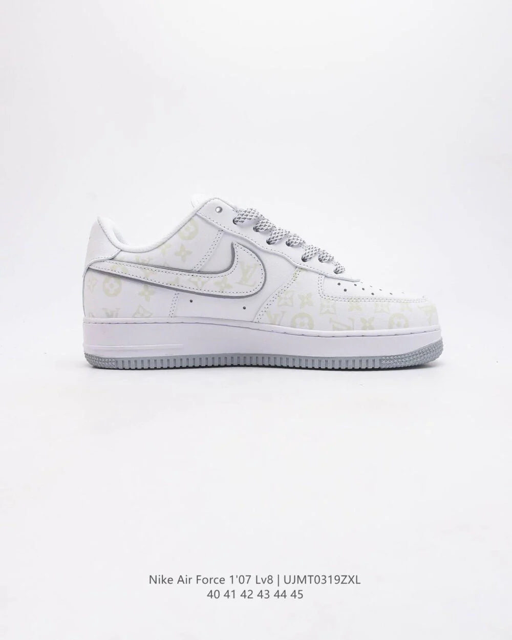 Louis Vuitton x Nike Air Force 1 Monogram Grey Frost Edition Custom