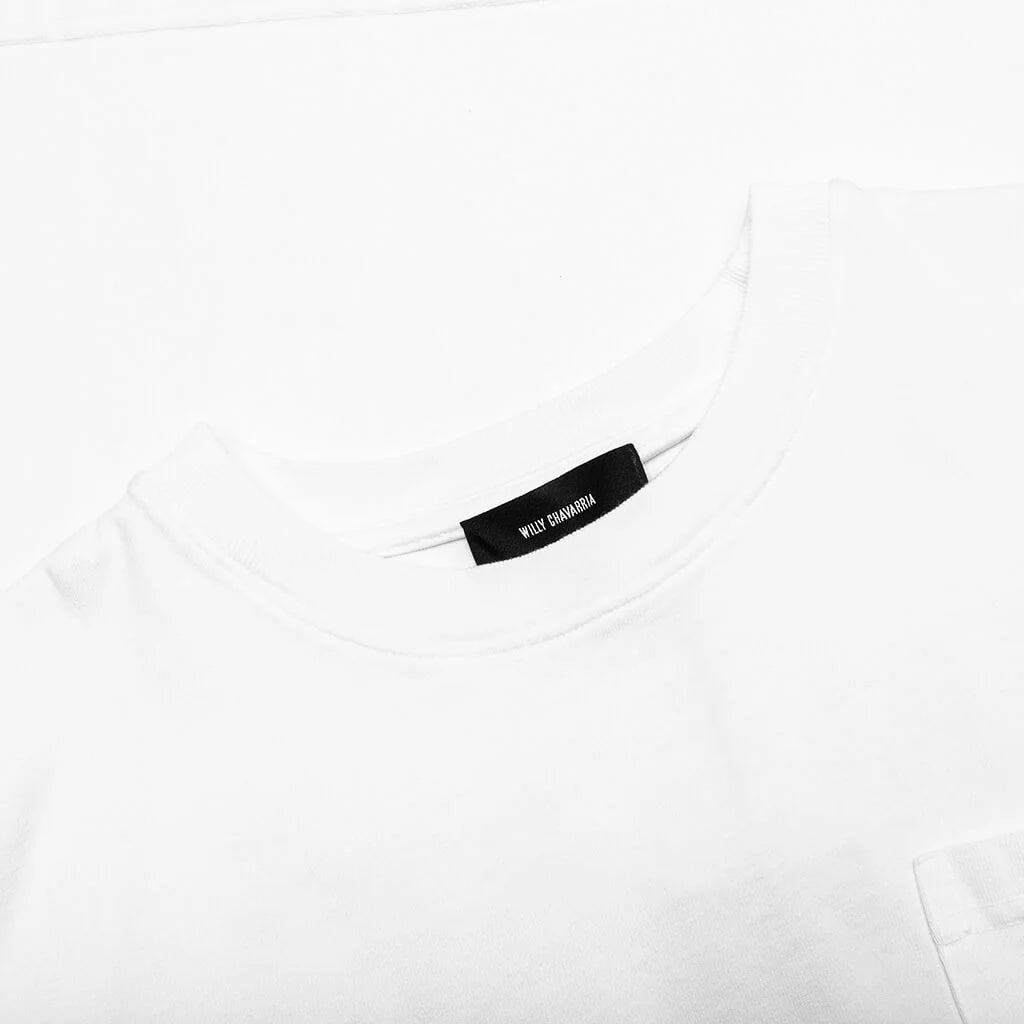 Laundromat S S Buffalo Pocket Tee White