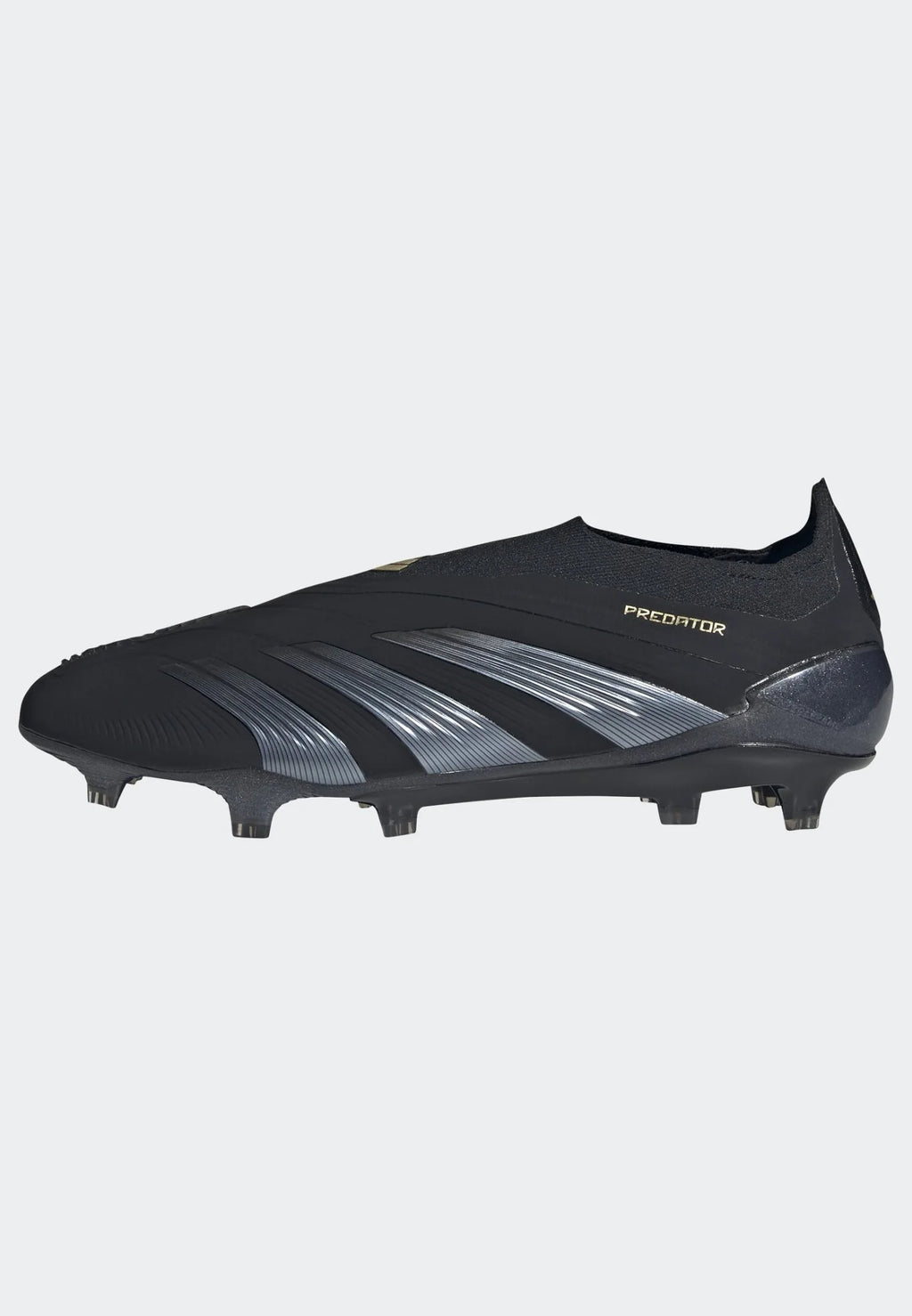 adidas Predator Elite Laceless FG Laceless Firm Ground Soccer Cleats Black Carbon Gold Metallic