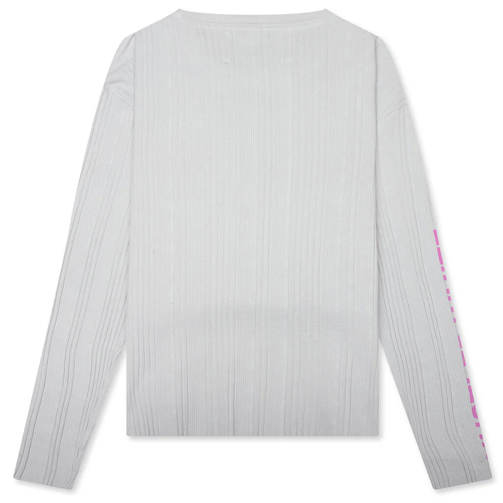 Hustlr White Rib L S Tee White