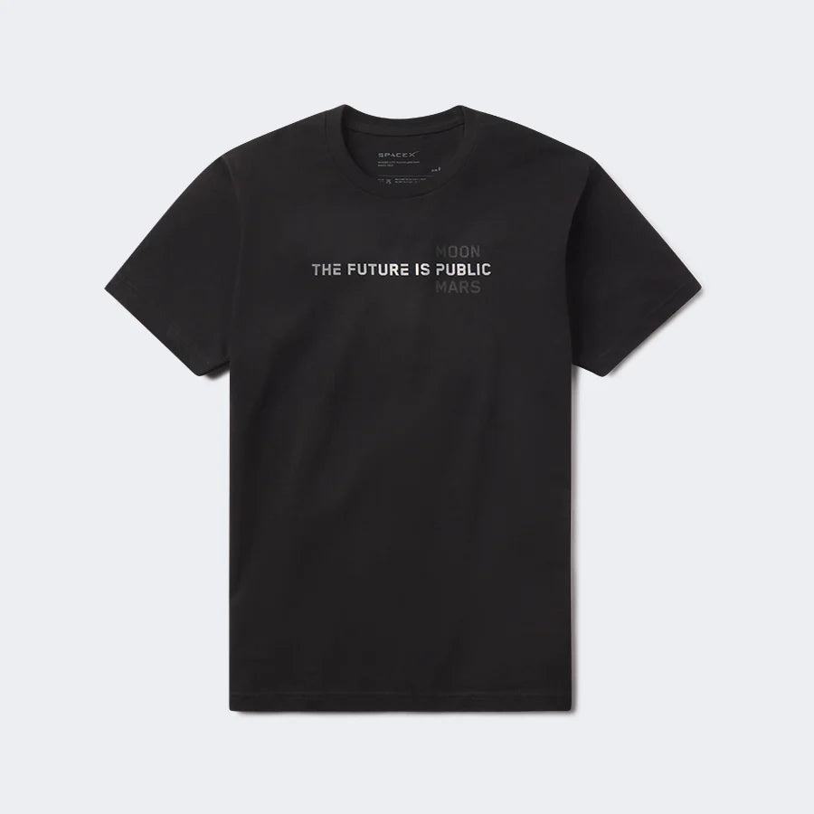 SPACEX UNISEX THE FUTURE IS PUBLIC T SHIRT