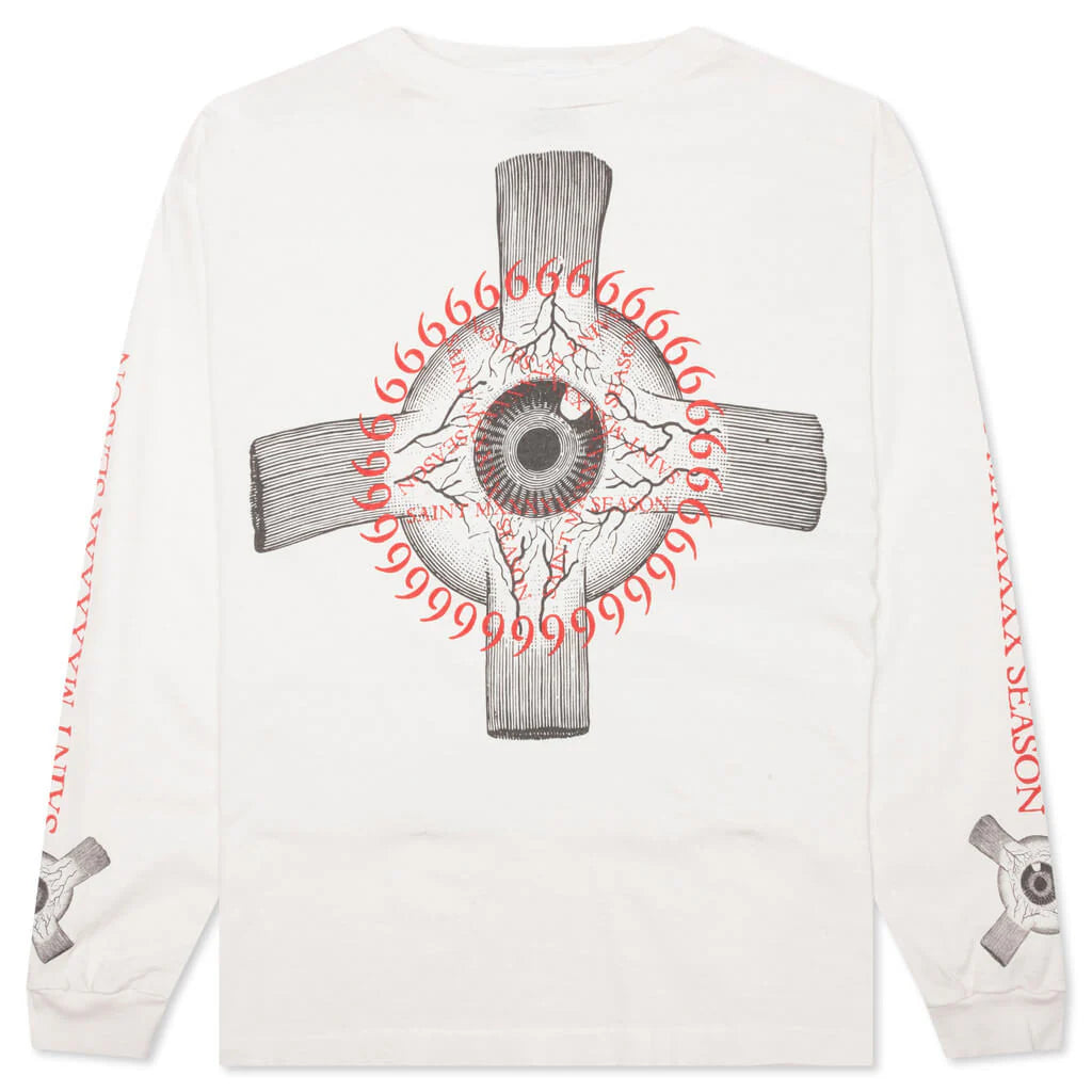 Eyeball L S Tee White