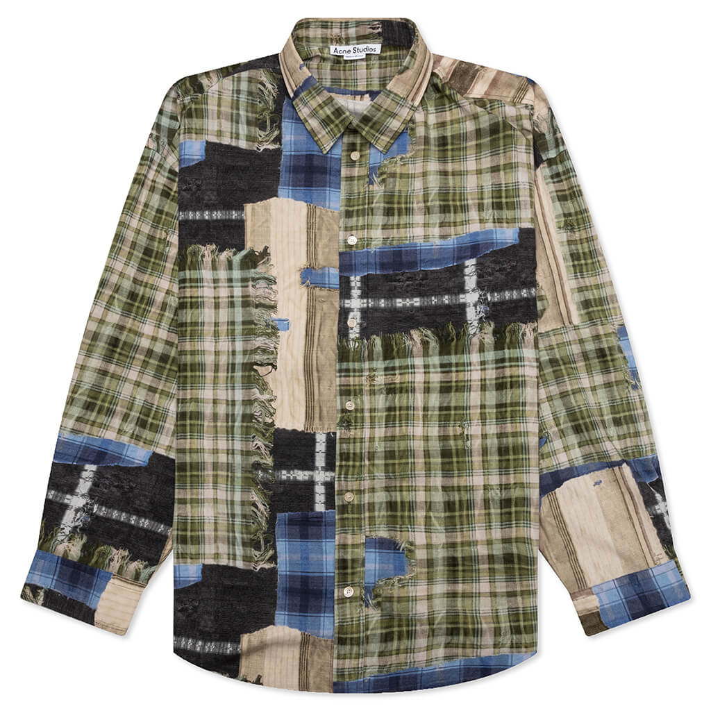 Patchwork Flannel Green Multi