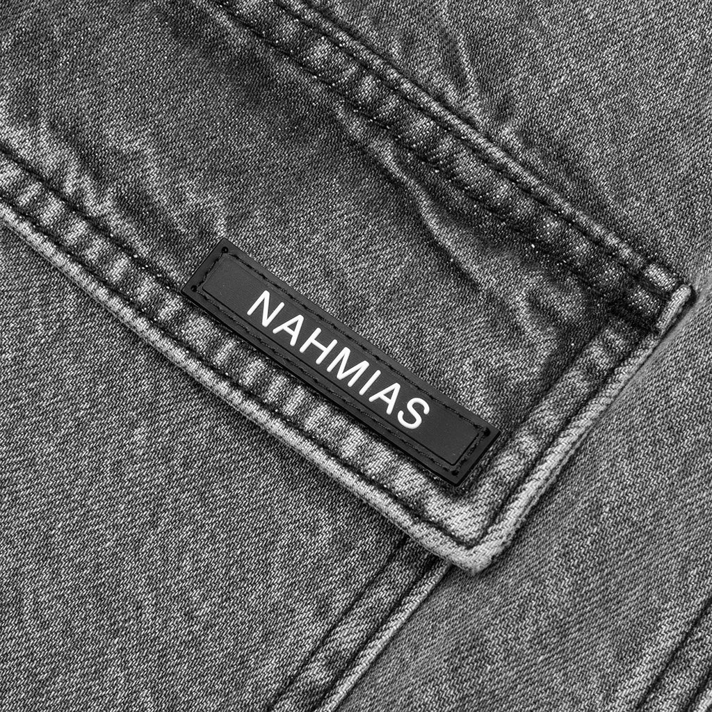 Washed Pleated Cargo Shorts Grey Wash