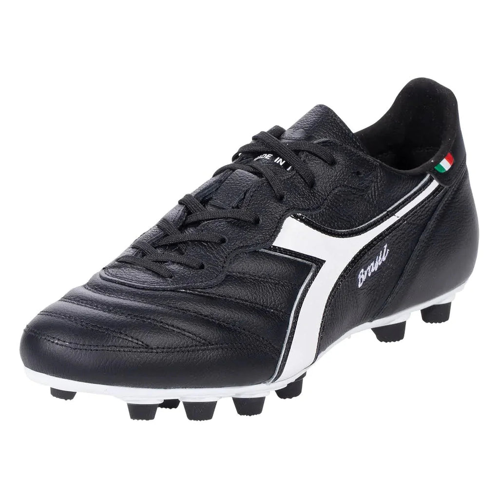Diadora Brasil Made in Italy OG LTMDPU FG Firm Ground Soccer Cleats Black White