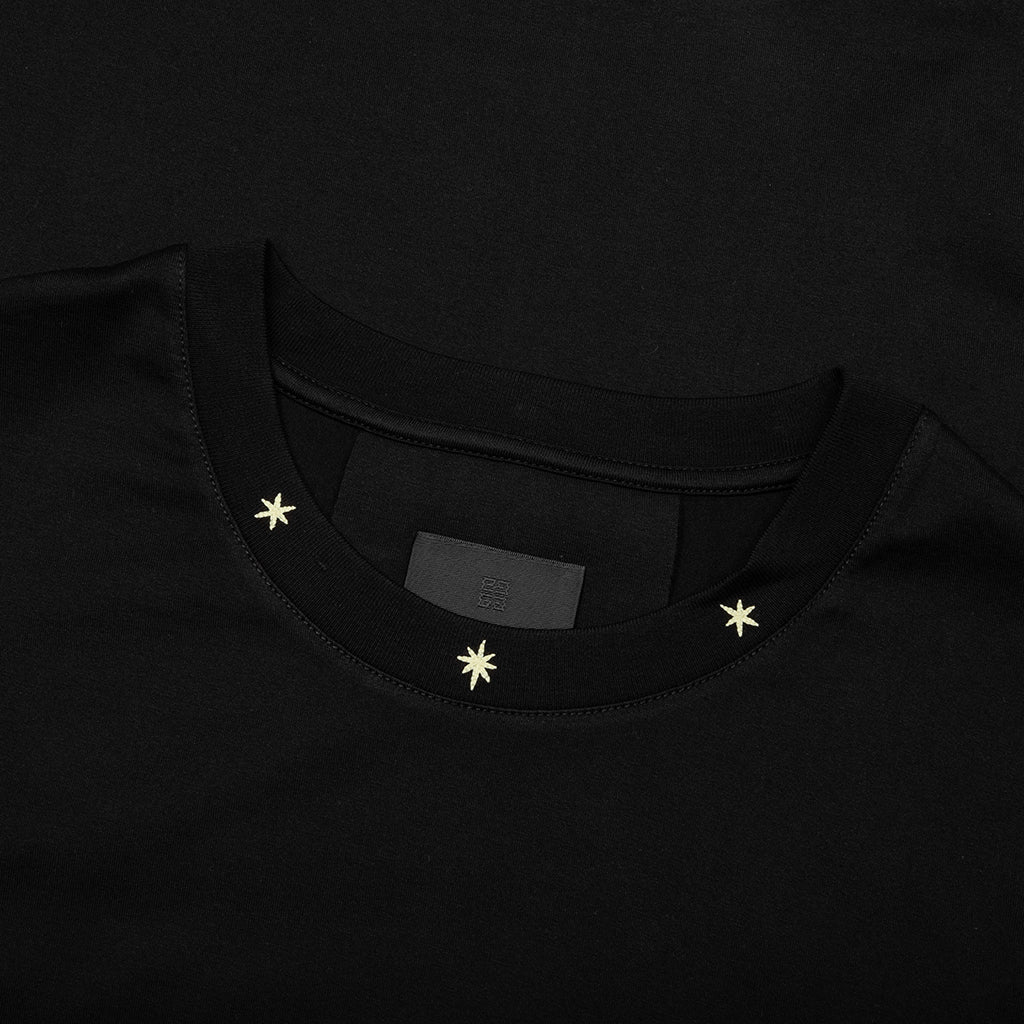 Star Print Standard T Shirt Black