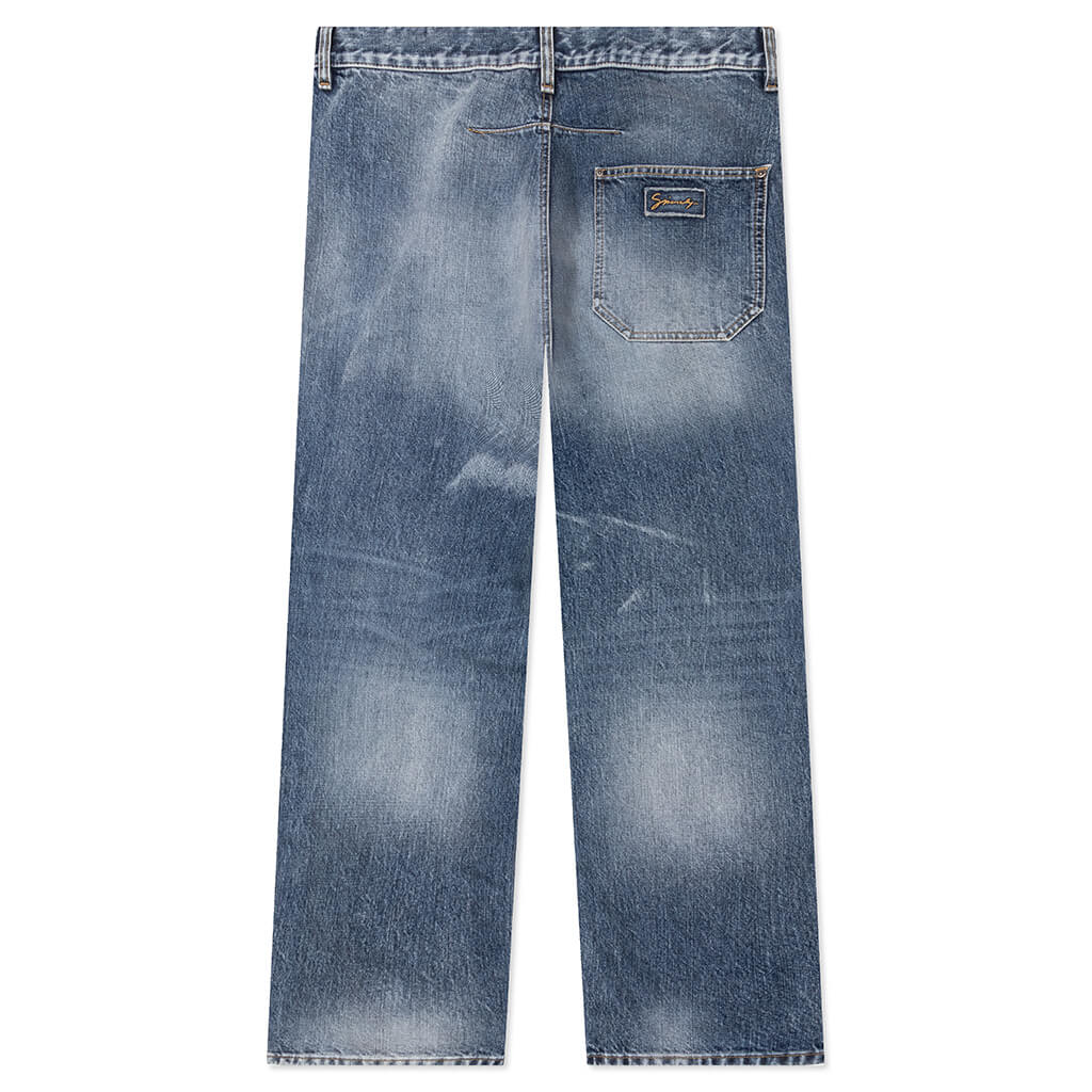 Relaxed Fit Denim Pants Light Blue