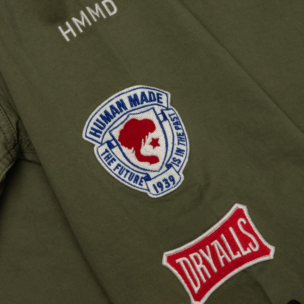 Patched Military Shirt Olive Drab