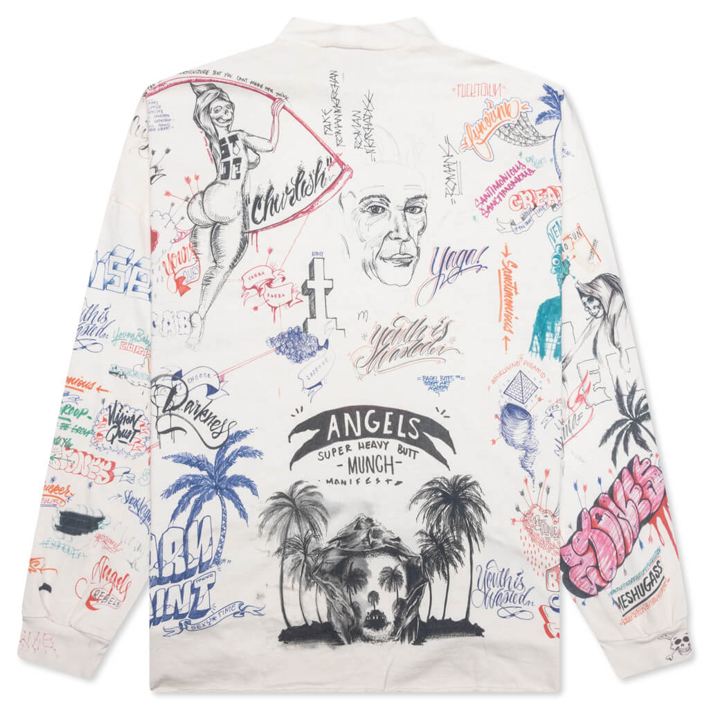 Saint Michael x Born X Raised LA L S Tee White