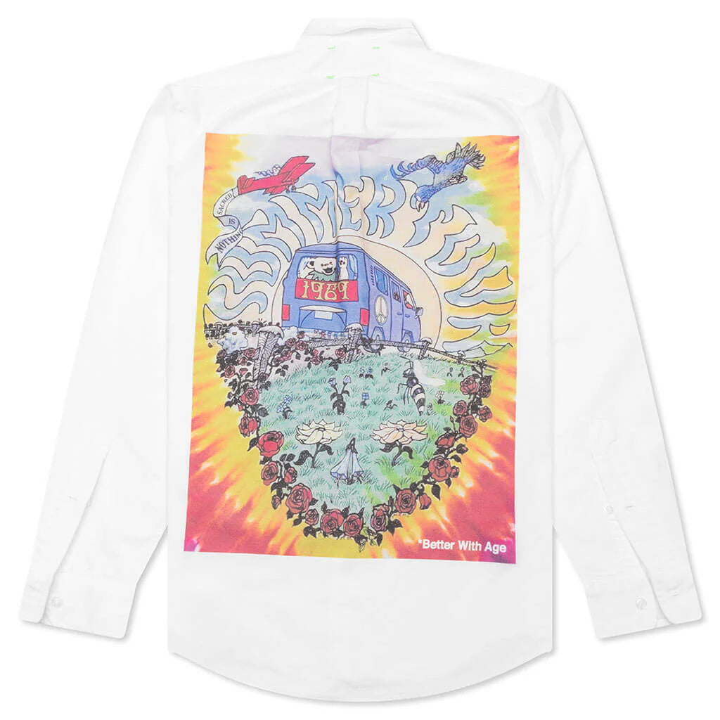 Road Trip Button Down Shirt White