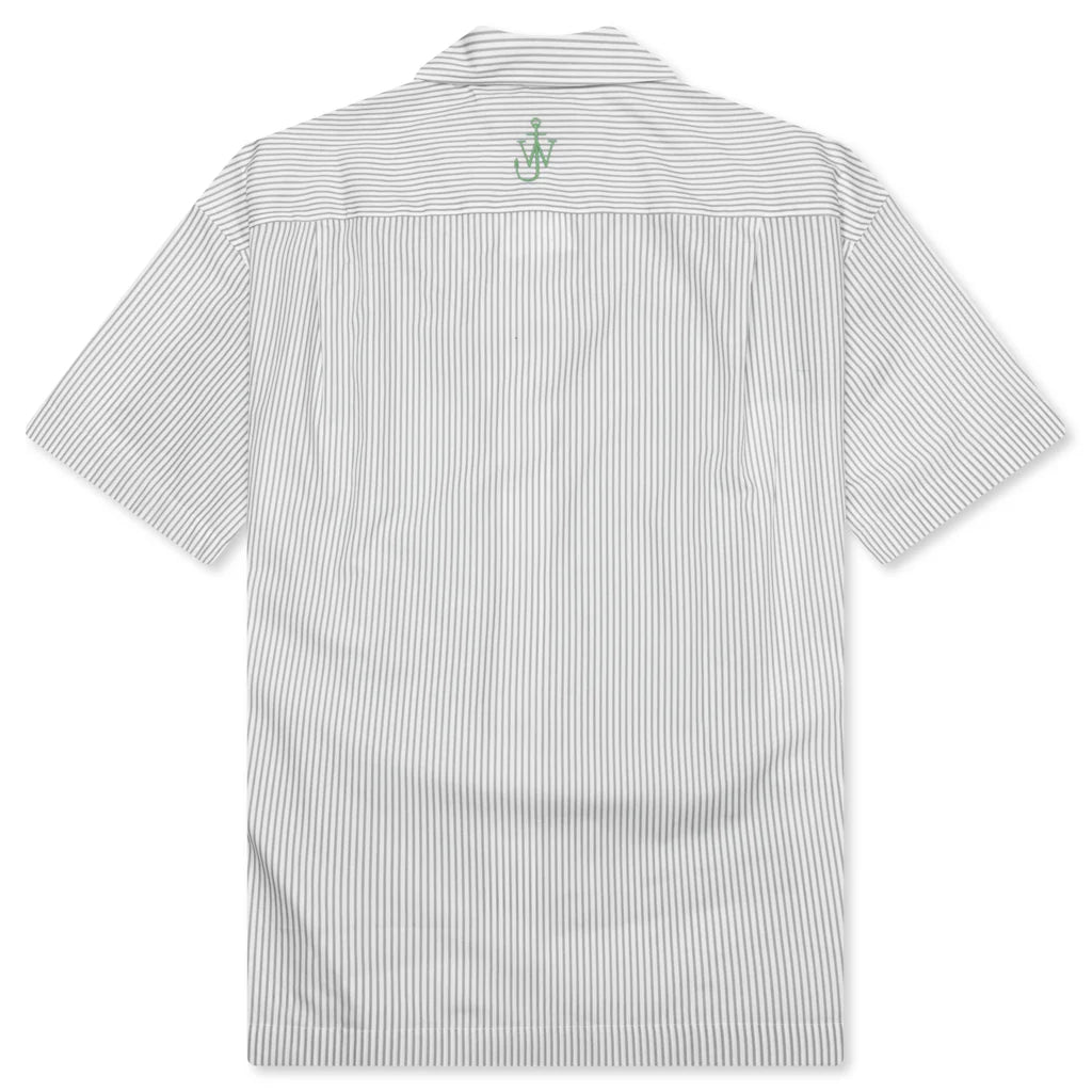 Clay Trompe LOeil Print S S Shirt Light Grey Green