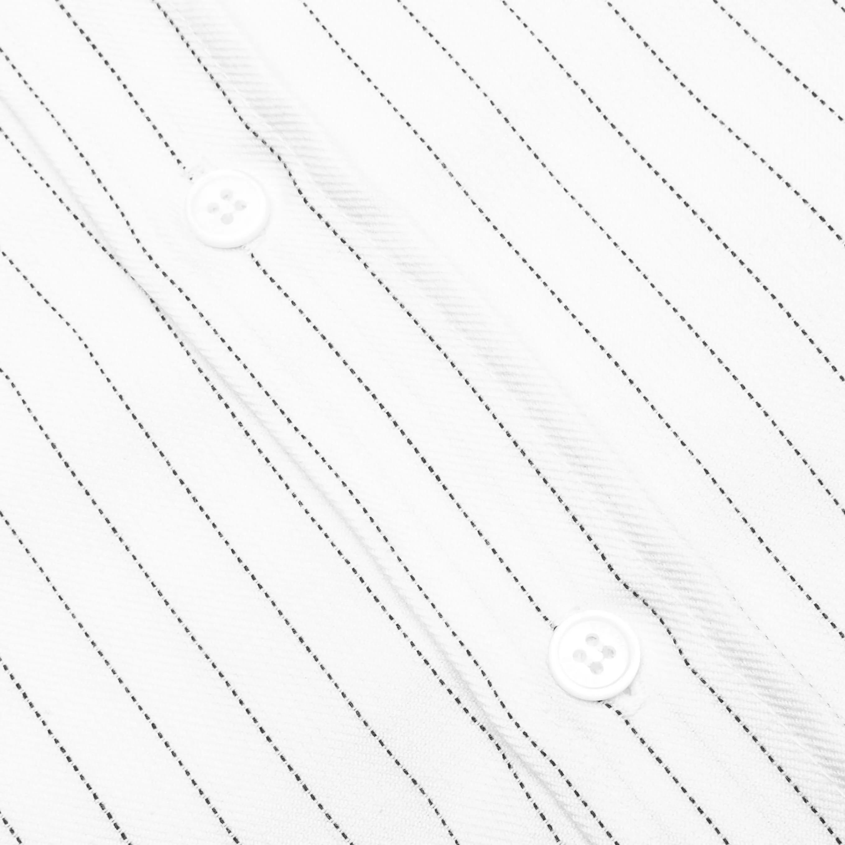 Twill Stripe Mechanic Shirt White Black