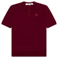 Red Emblem S S Polo Neck Burgundy