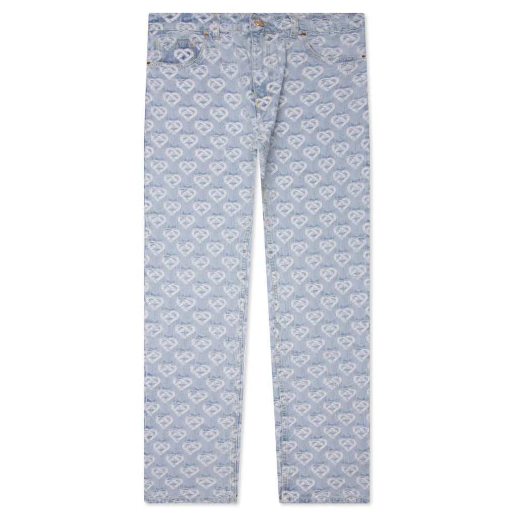 Jacquard Denim Jeans Washed Indigo