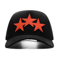 3 Star Canvas Hat Black Orange