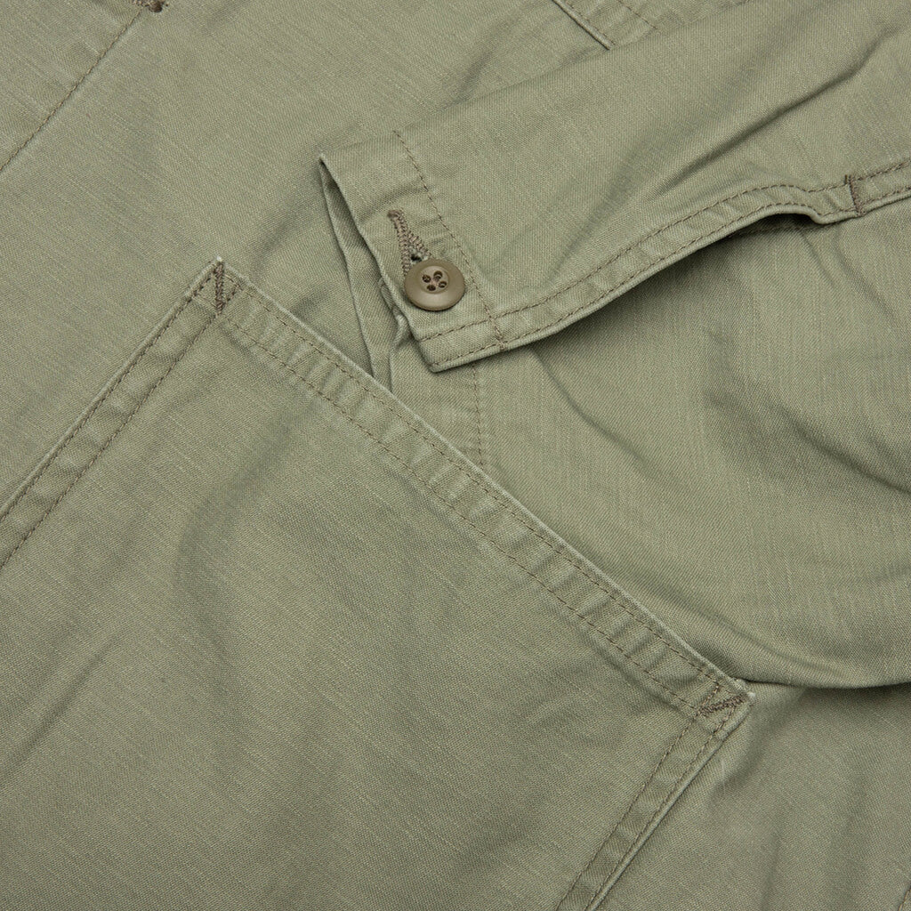Reversed Sateen Coverall Jacket Olive