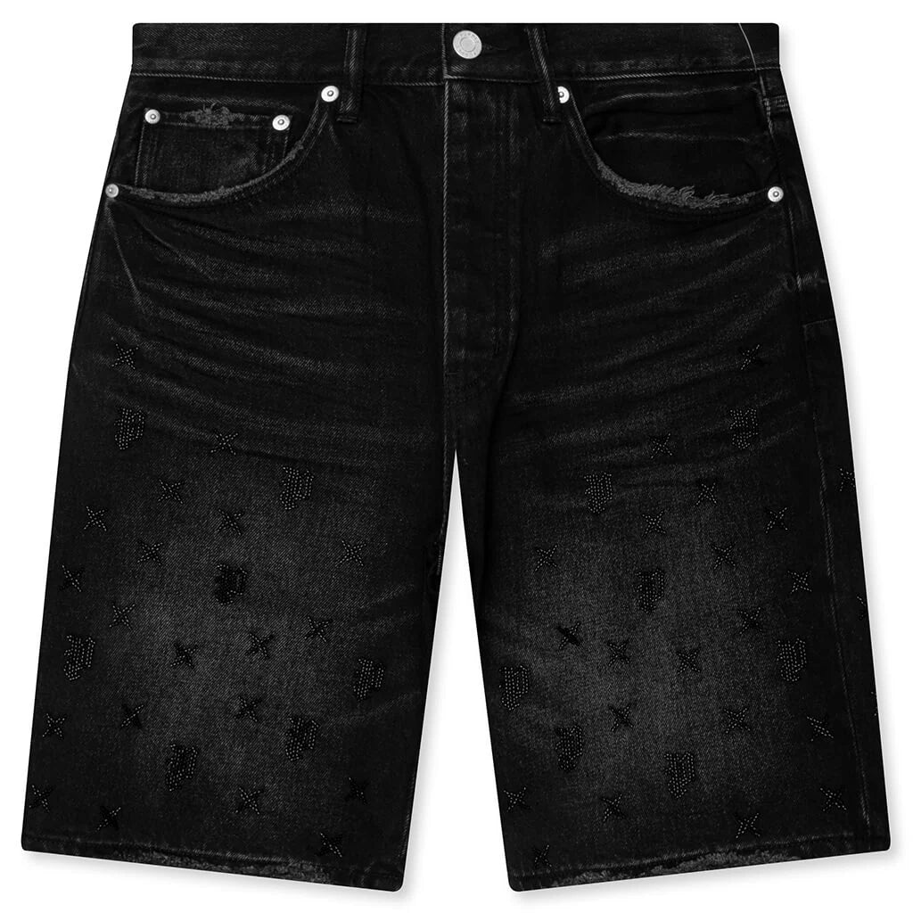Beaded Monogram Shorts Black
