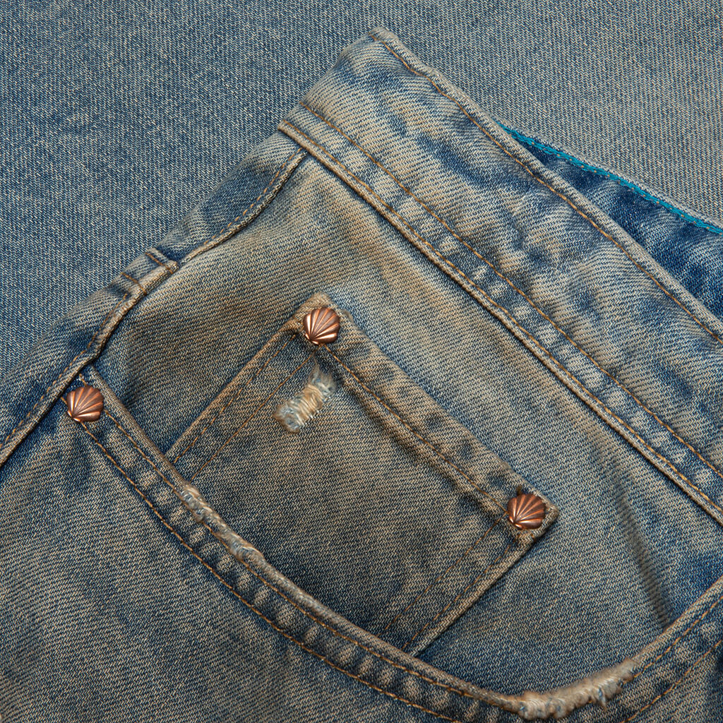 Victorian Chain Denim Short Indigo