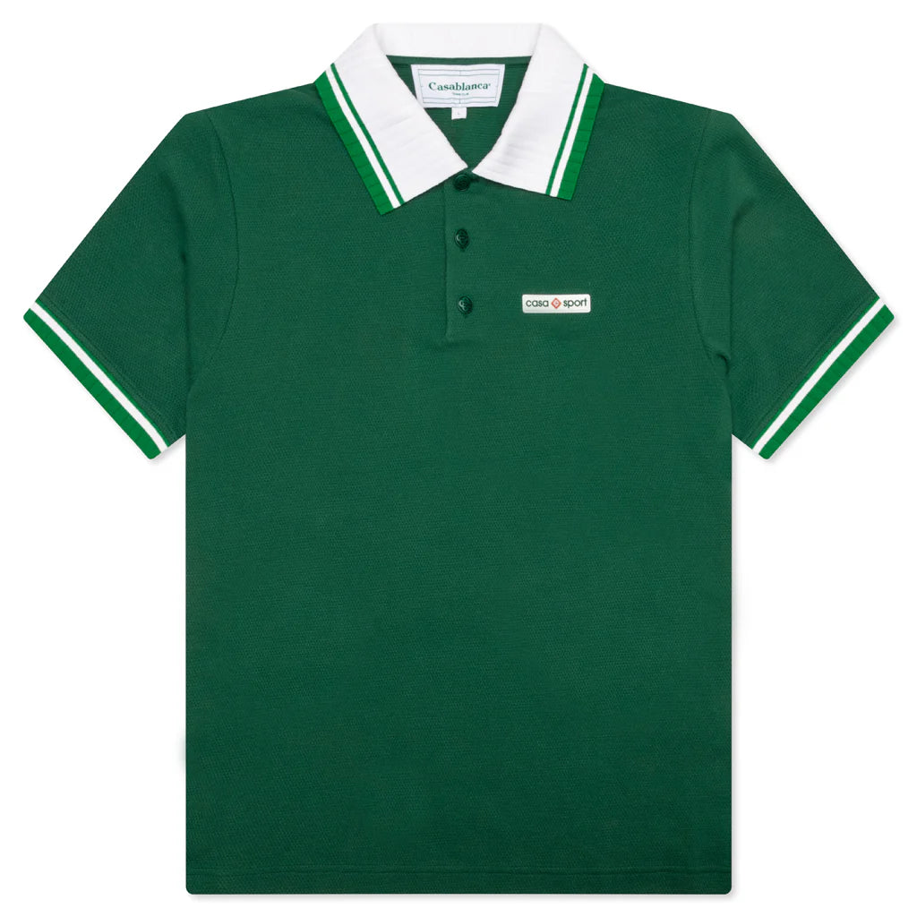 Textured Pique Polo Evergreen
