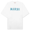 Scribble Logo Cotton T Shirt Lily White