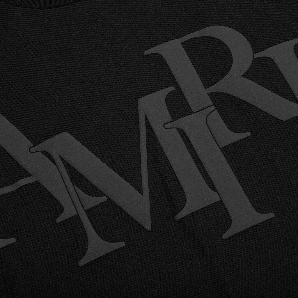 Staggered Logo Tee Black