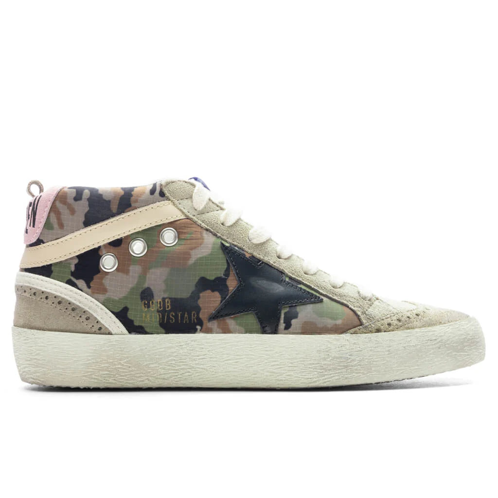 Womens Mid Star Green Camouflage Taupe Black