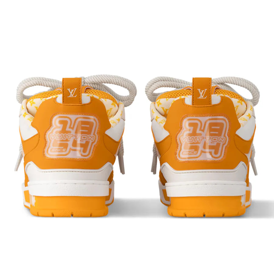 Louis Vuitton LV Skate Sneaker White Orange Monogram Flower