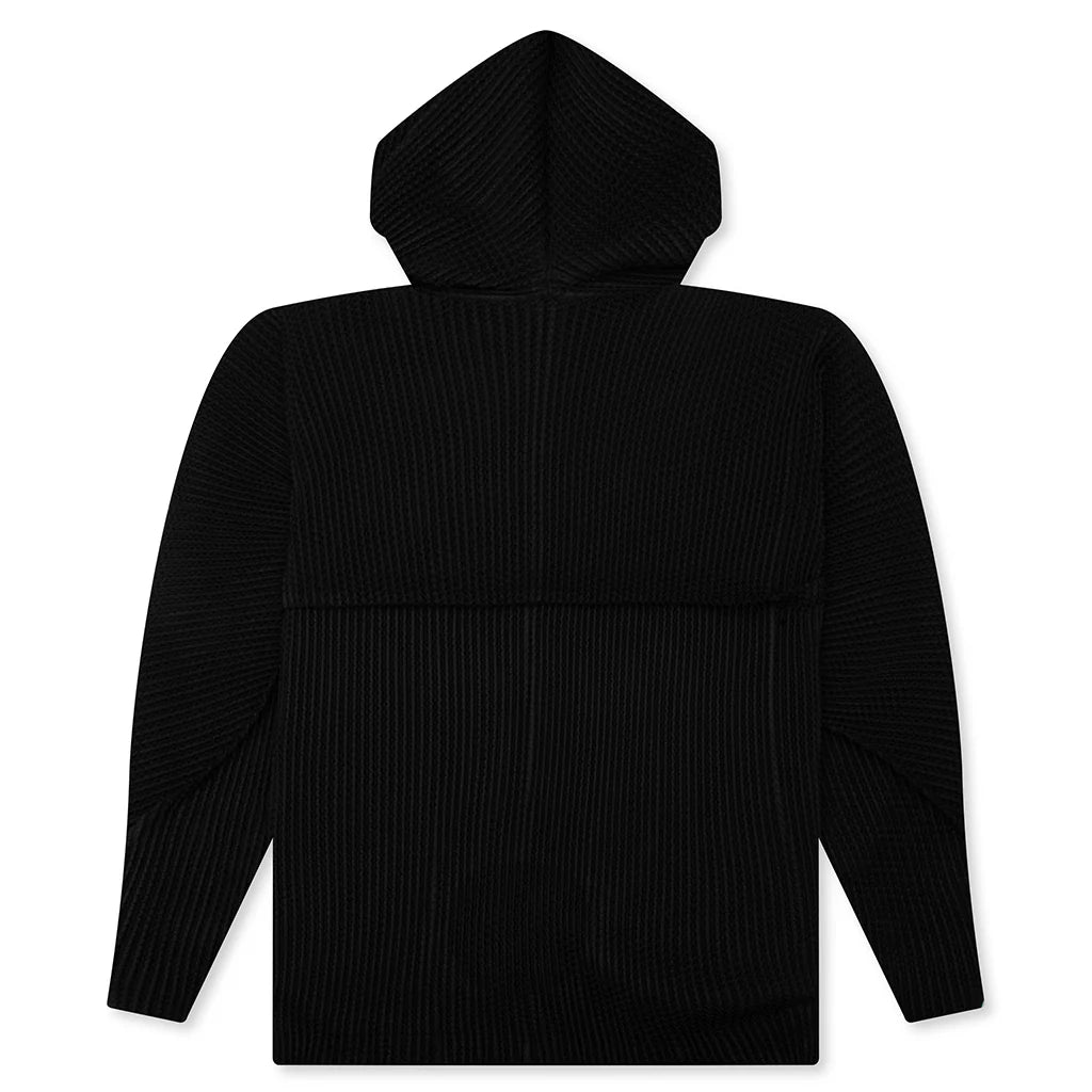 Wickerwork Mesh Zip up Black