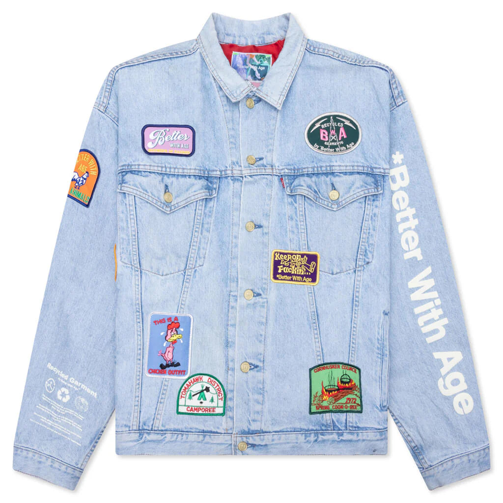 Charlatan Reversible Denim Baseball Jacket Indigo