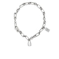 Padlock Chain Necklace Vintage Silver