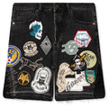 Patchwork Denim Shorts V2 Black