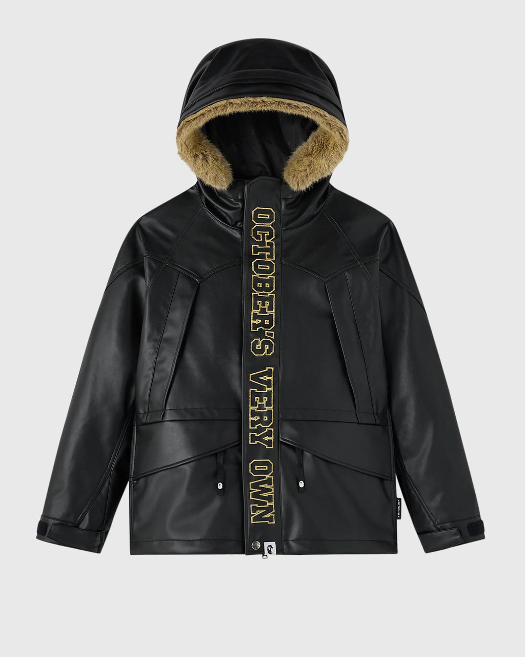 BAPE Faux Leather Snowboard Jacket Black