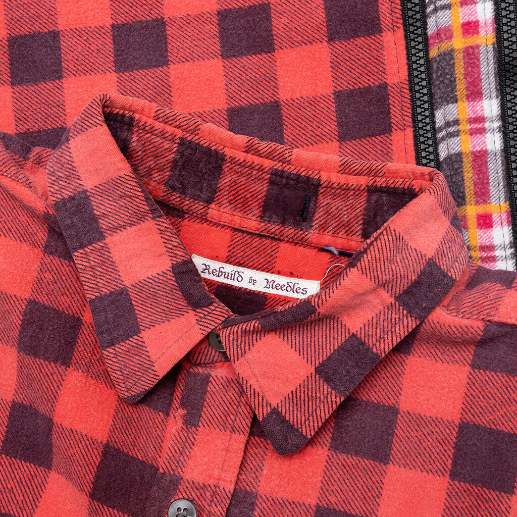 Flannel Shirt 7 Cuts Zipped Wide Shirt Assorted