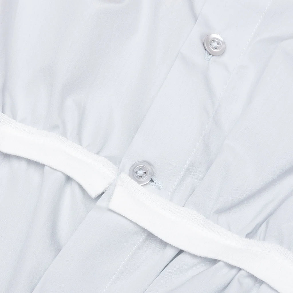 Loose Fit Button Shirt with White Accents Light Blue