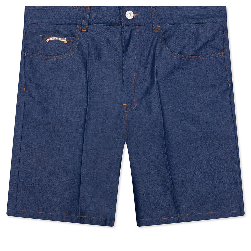 Denim Shorts with Trunakaroo Plaque Blue