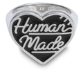 Heart Silver Ring Black