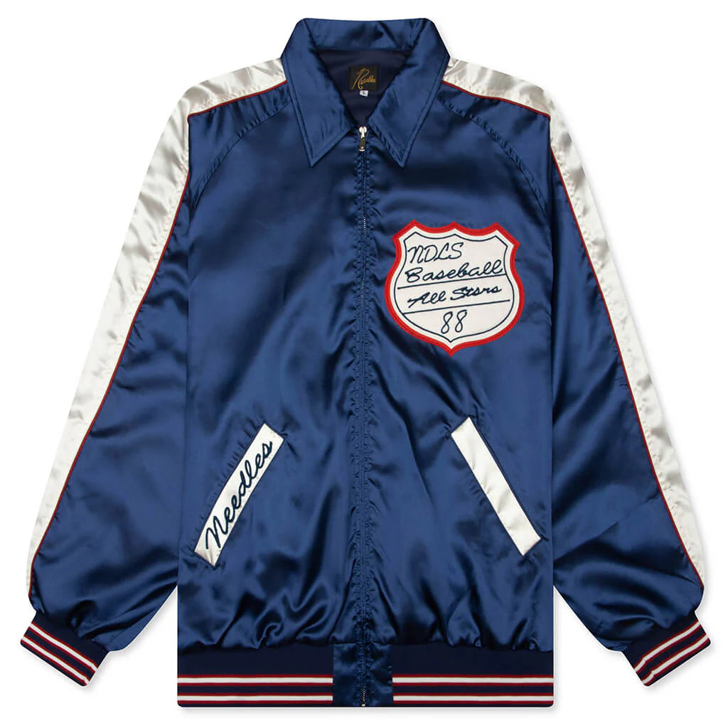 Poly Sateen Stadium Jacket Navy