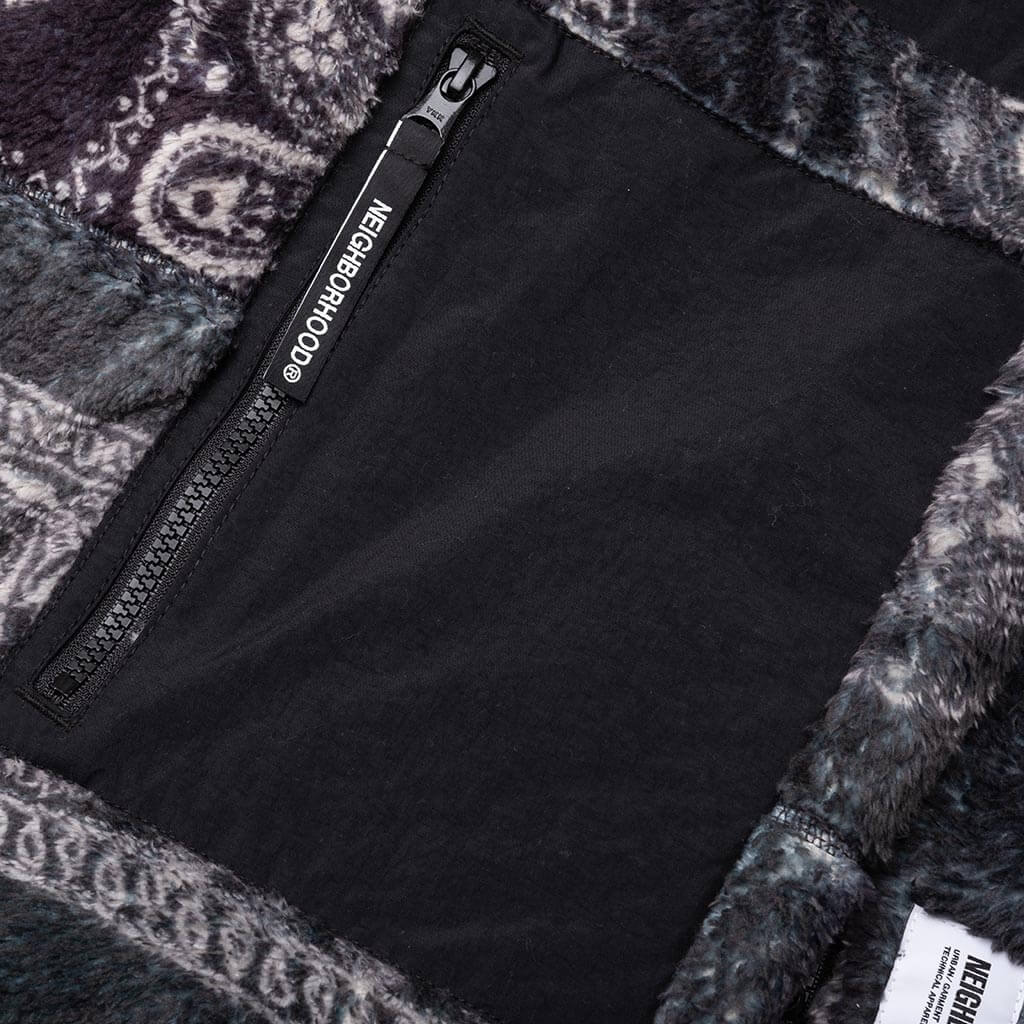 Bandana Pattern Fleece Pants Black