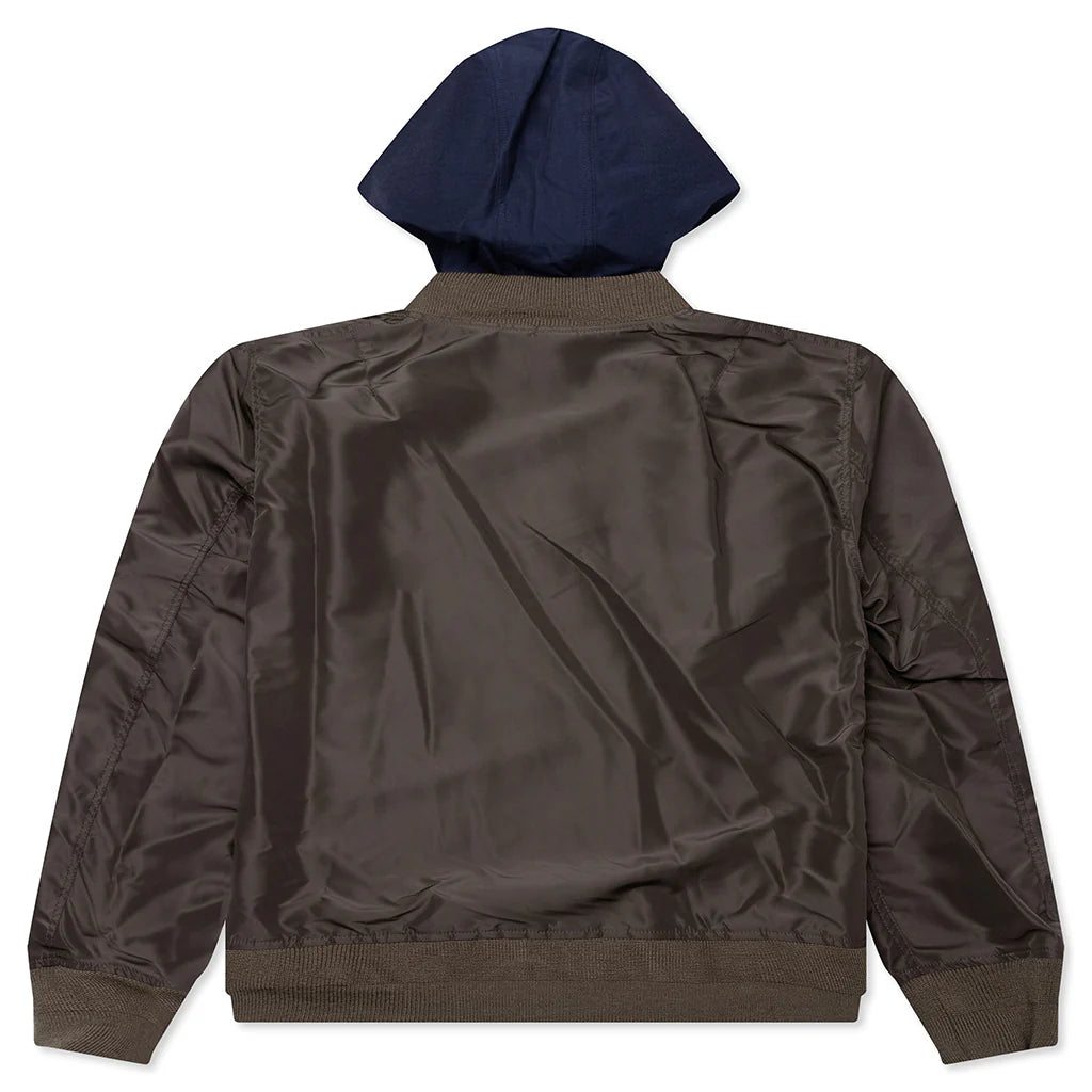 Nylon Twill x Grosgrain Blouson Khaki Navy