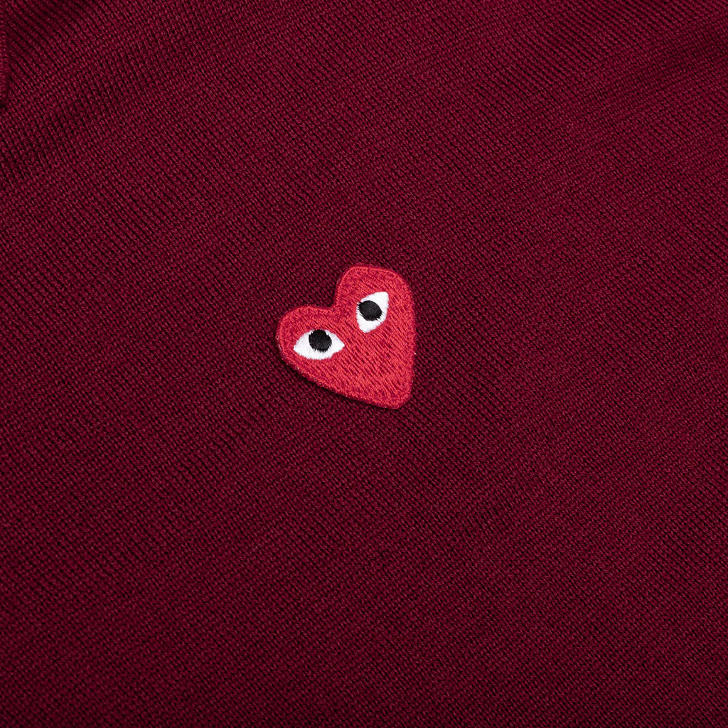 Red Emblem S S Polo Neck Burgundy