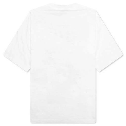White Cotton T Shirt With Flower Prints Lily White