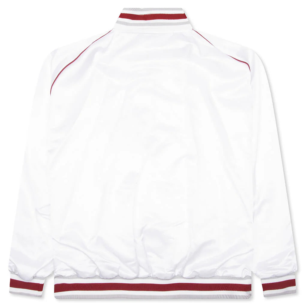 1952 Shiny Raglan Bomber Jacket White