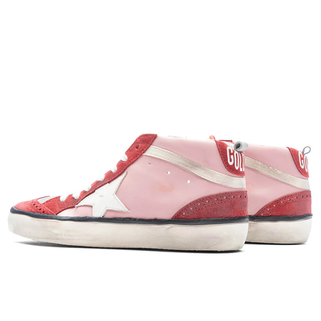 Womens Mid Star Toe Star and Spur Antique Pink Red White