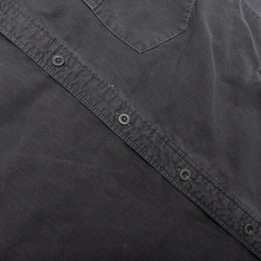 Garment Dye Rip Stop X Nylon Twill Shirt Black